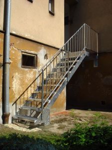 ocelové schodiště (Praha - Vokovice)